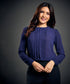 Front Pintuck Chiffon  Blue Top